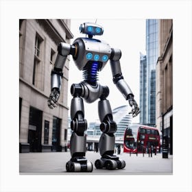 Robot In London 4 Canvas Print