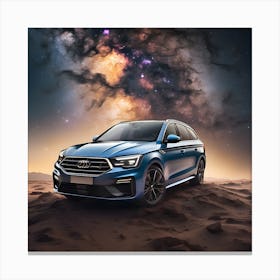 A Car Flaying In The Galaxy A54 7 Canvas Print