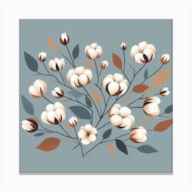 Cotton flowers branch 3 Canvas Print