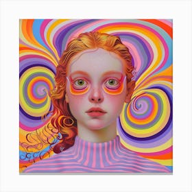 Girl With Psychedelic Eyes Canvas Print