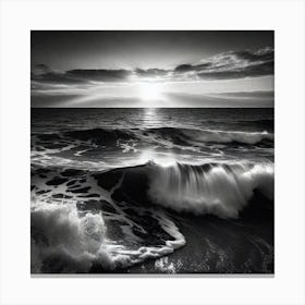 Black And White Seascape Canvas Print