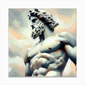 Pastell Color Brush Painting Statue Of Zeus At Olympia 2 Canvas Print