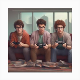 Three Gamers Canvas Print