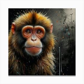 Leonardo Lightning Xl Watercolor Art A Painting Of An Monkey W 1 Canvas Print