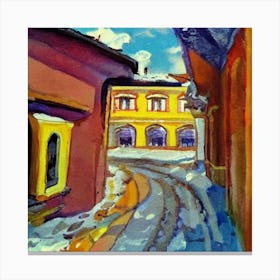 Street Scene In Czech Republic Canvas Print