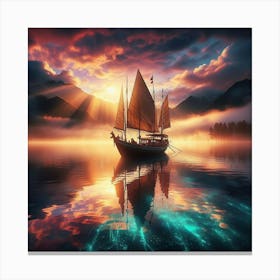 Sailboat On The Lake Canvas Print