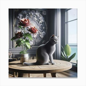 Gray cat 1 Canvas Print