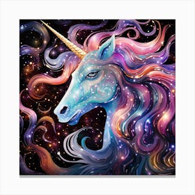 Unicorn In Space Canvas Print