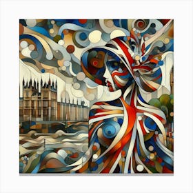 Abstract Art English lady in London 5 Canvas Print