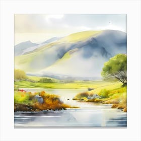 Watercolor Landscape Painting Canvas Print