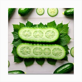 Cucumbers On A White Background 4 Canvas Print