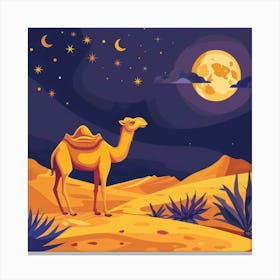 Camel In The Desert 1 Canvas Print