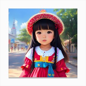Kawaii anime portrait Ashia Canvas Print