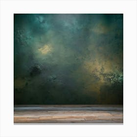 Empty Room With Green Wall 2 Canvas Print