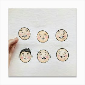 Asian Faces Canvas Print