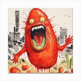 Monster In The City Canvas Print