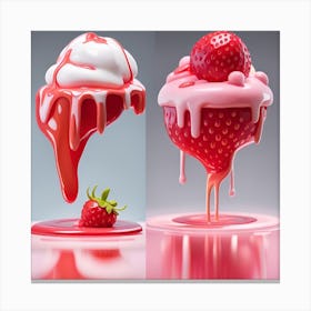 Strawberry Ice Cream Canvas Print