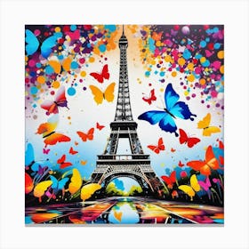 Paris With Butterflies 153 Canvas Print