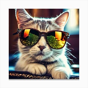 Cat In Sunglasses 22 Canvas Print