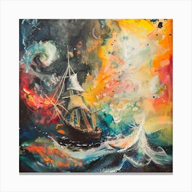 Sailing Ship In The Ocean Canvas Print