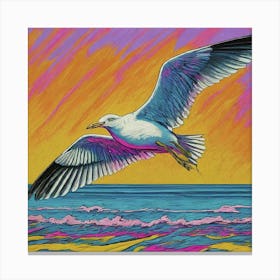 Seagull In Flight 3 Canvas Print