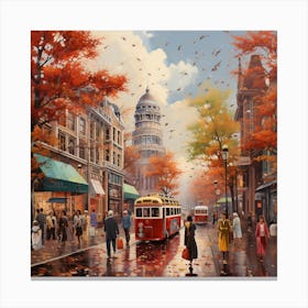 City In Autumn Canvas Print