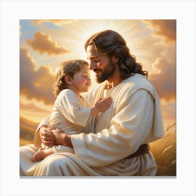 Jesus Holding Child Canvas Print