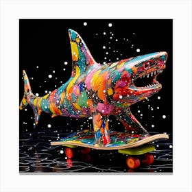 Splatter Shark Canvas Print