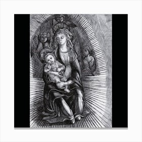 Holy Virgin Mary with Baby Jesus: Graphic taken from Botticelli Canvas Print