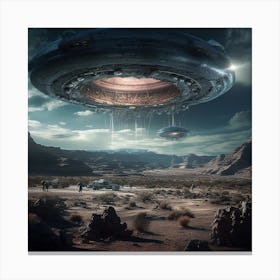 Aliens In The Desert Canvas Print