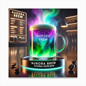 A Futuristic Beverage Named Aurora Brew, Featuri Canvas Print