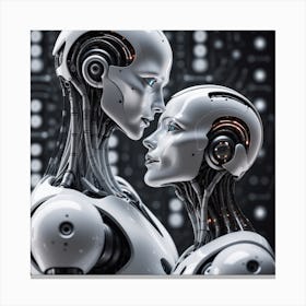 Robot Couple Canvas Print