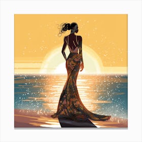 Woman On The Beach Canvas Print