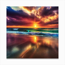 Sunset On The Beach 170 Canvas Print