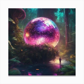 Sphere In The Forest Canvas Print