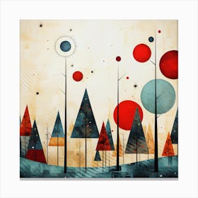 Abstract Christmas Tree Festive Elegance Canvas Print