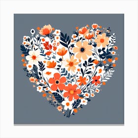 Floral heart 1 Canvas Print