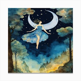 Moon And Stars 2 Canvas Print