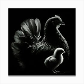 Hen And Chick 3 Canvas Print