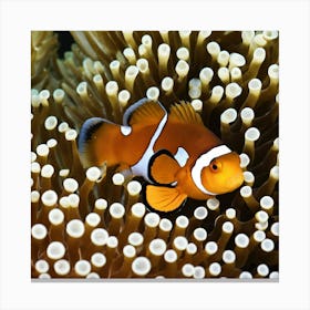 Clownfish In Anemone 3 Canvas Print