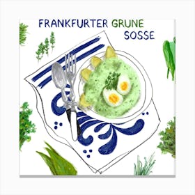 Frankfurter Grüne Soße Food Illustration Canvas Print