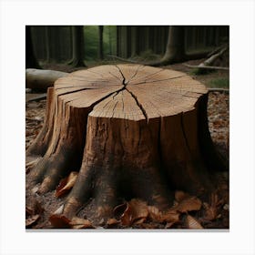 Tree Stump In The Forest 4 Canvas Print