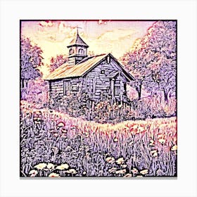 Old Church In The Field Canvas Print