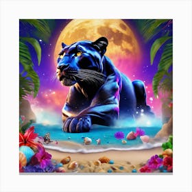 Panther On The Beach Canvas Print