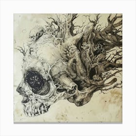 Skull Of A Tree Canvas Print