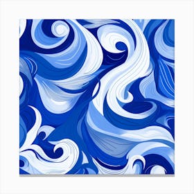 Abstract Blue And White Swirls Canvas Print