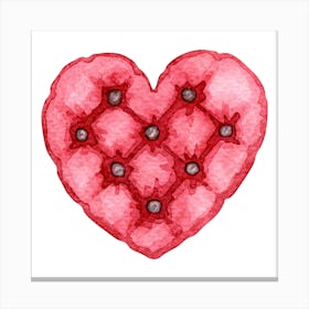Heart Shaped Pillow Love Watercolor Canvas Print