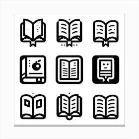 Book Icons Set Web Icons Design Collection (2) Canvas Print