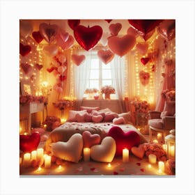 Valentine'S Day Bedroom 1 Canvas Print