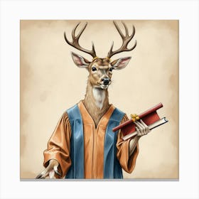 Deer In Robes 1 Canvas Print